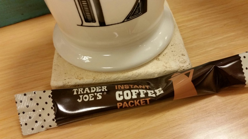 instant coffee packet + brewed coffee = awesomness!